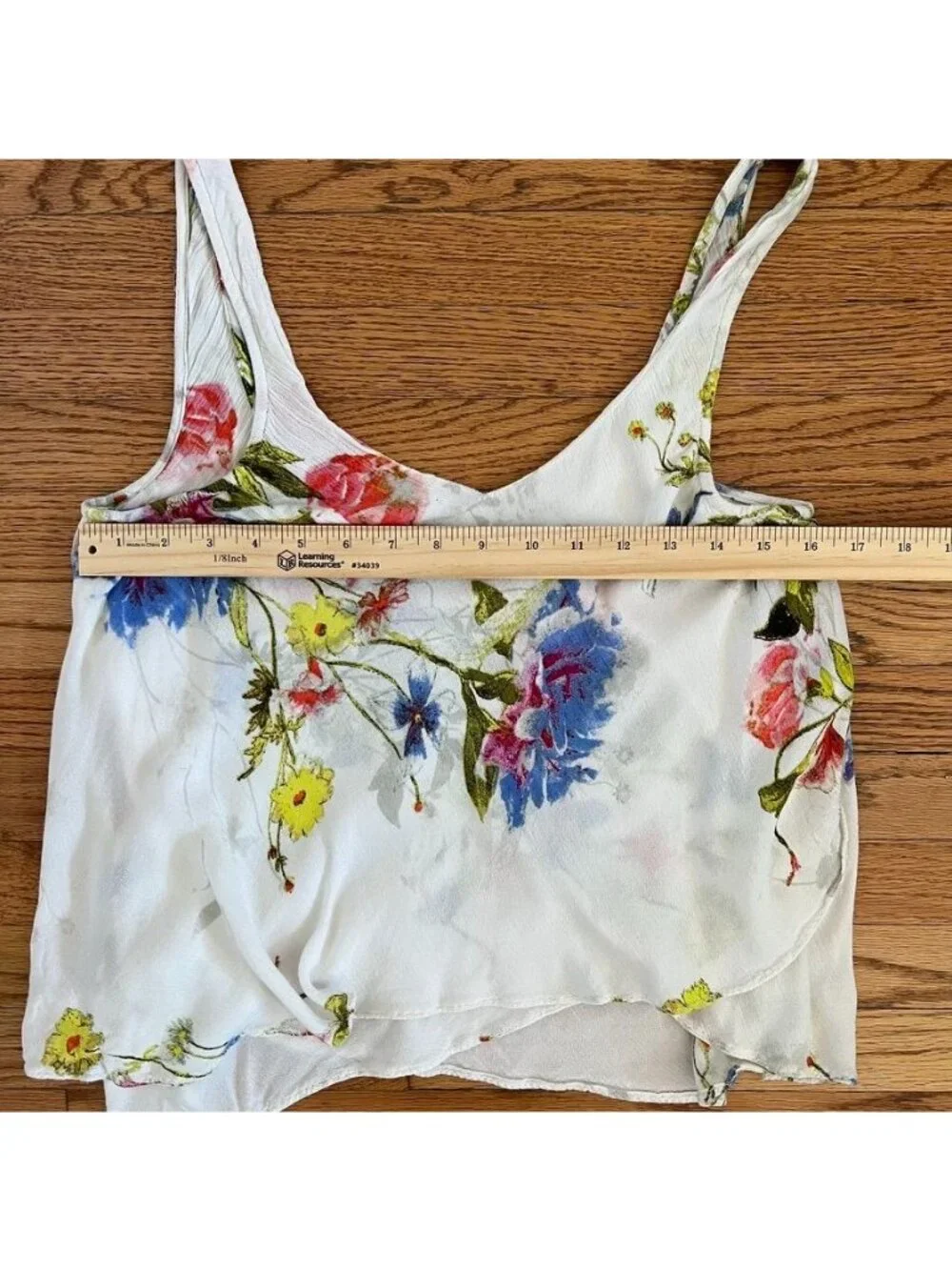 Free People Floral Fairycore Tank Top Cottagecore Ruffle Hem Boho Festival - Picture 9 of 10